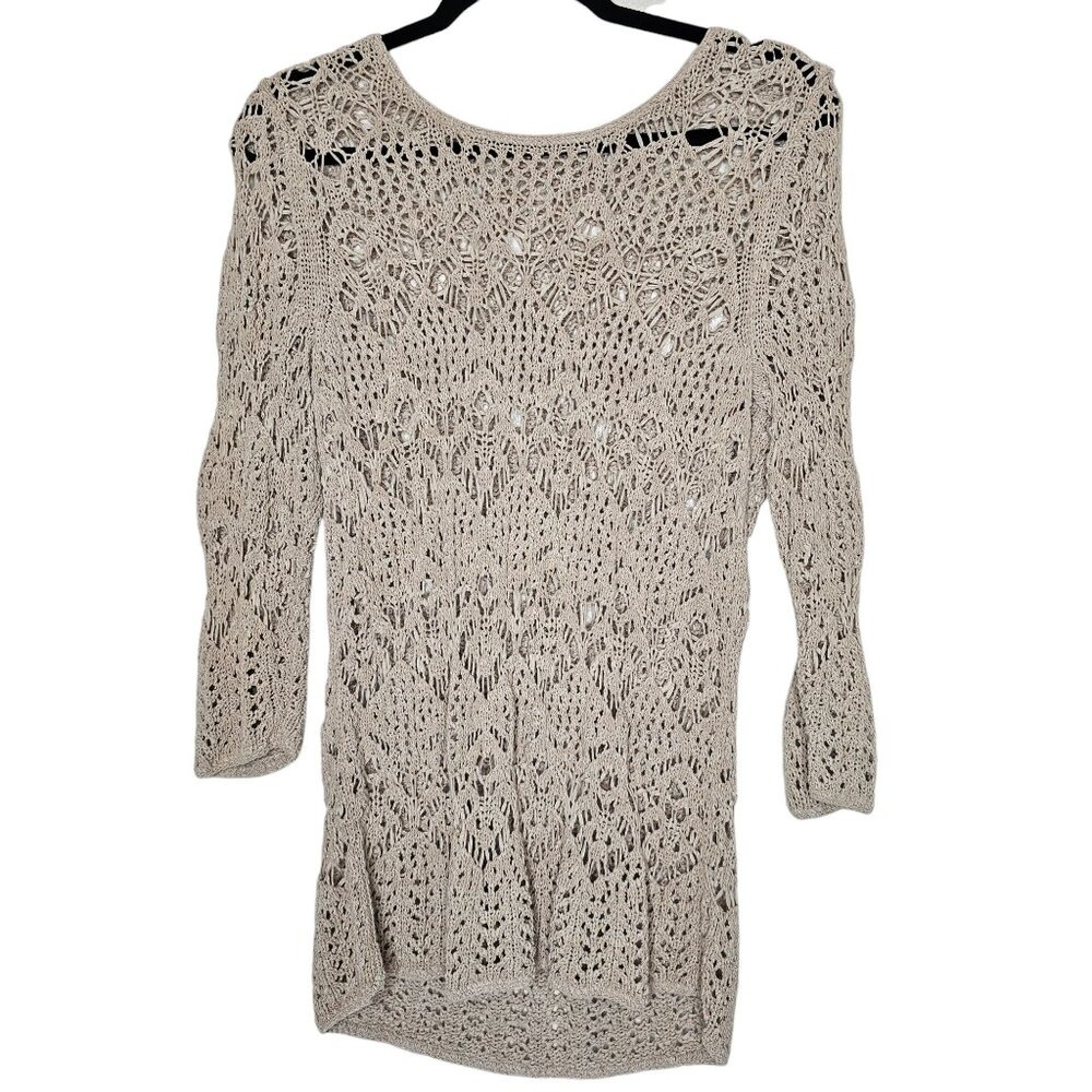 ⚡️Boho Festival XL Top 3/4 Sleeve Tunic Forest Fairy Goblin Sheer Open Knit